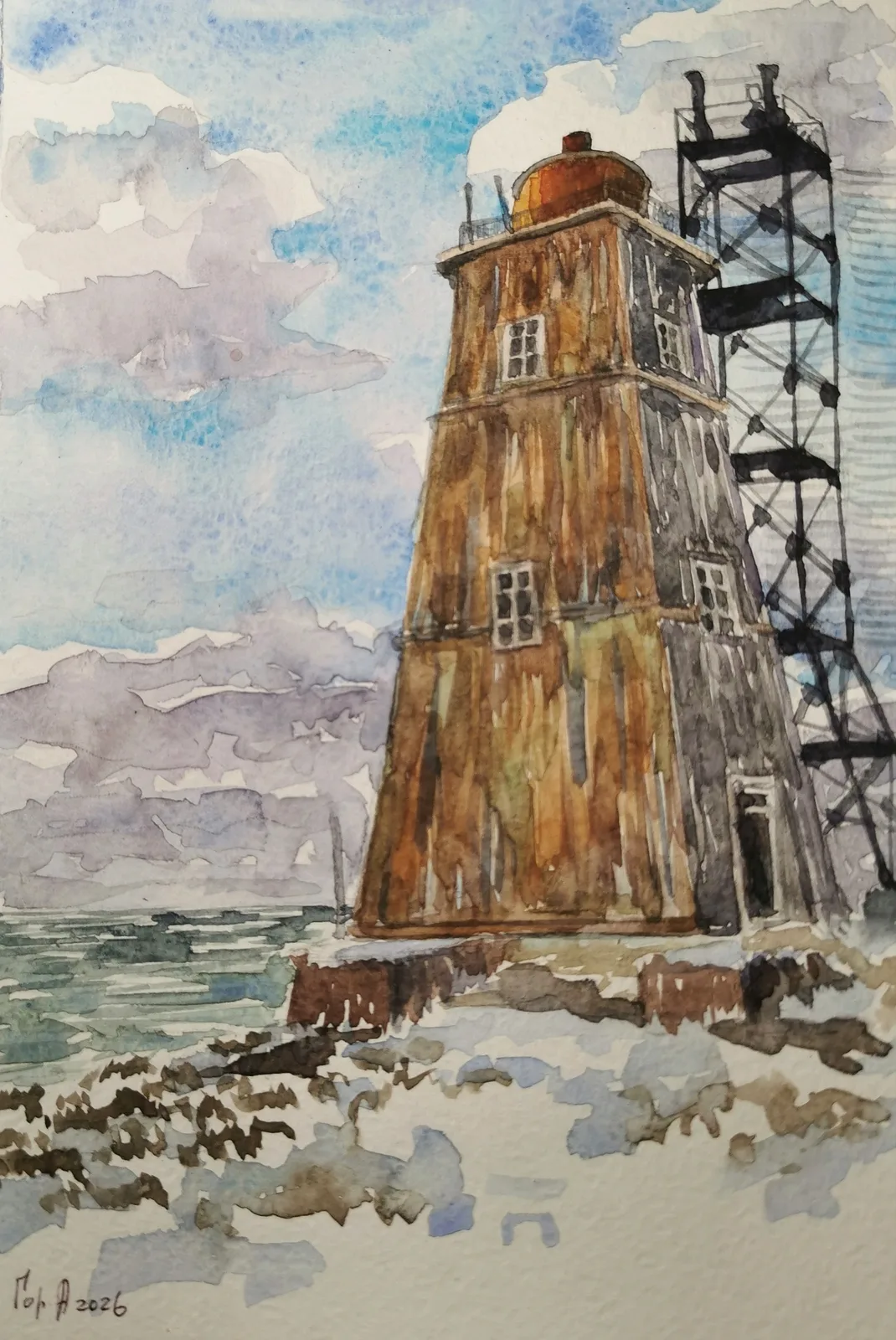 Картина «Черная башня о. Мудьюг.» — Анна Горенкова, Пейзаж, аукцион Artstore