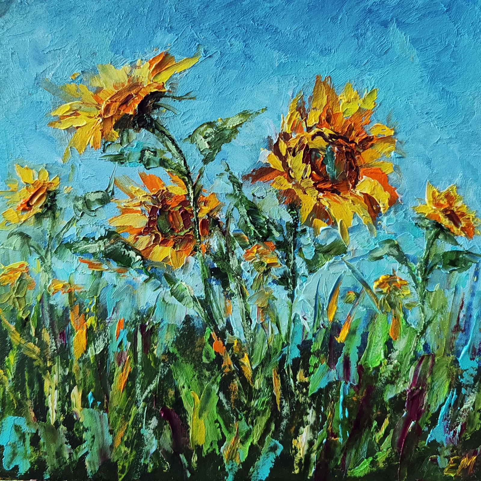 Картина «Подсолнухи» — Елена Малыхина, Пейзаж, аукцион Artstore