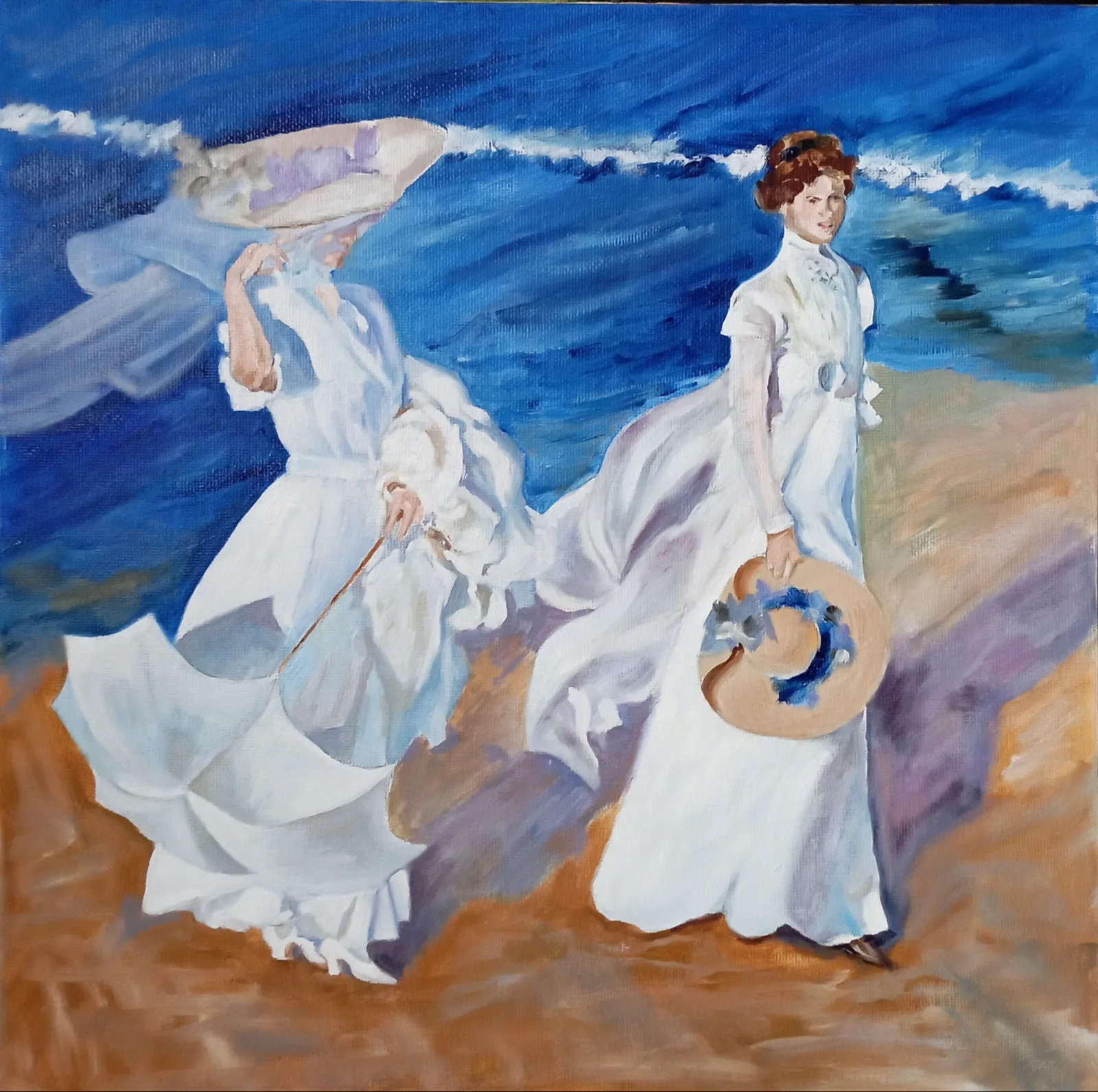Картина «Прогулка у моря. По мотивам» — Татьяна Мельгунова, Жанровая живопись, аукцион Artstore