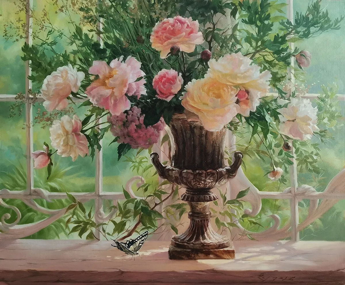 Картина «"Пионы."» — Марина Петухова, Натюрморт, аукцион Artstore