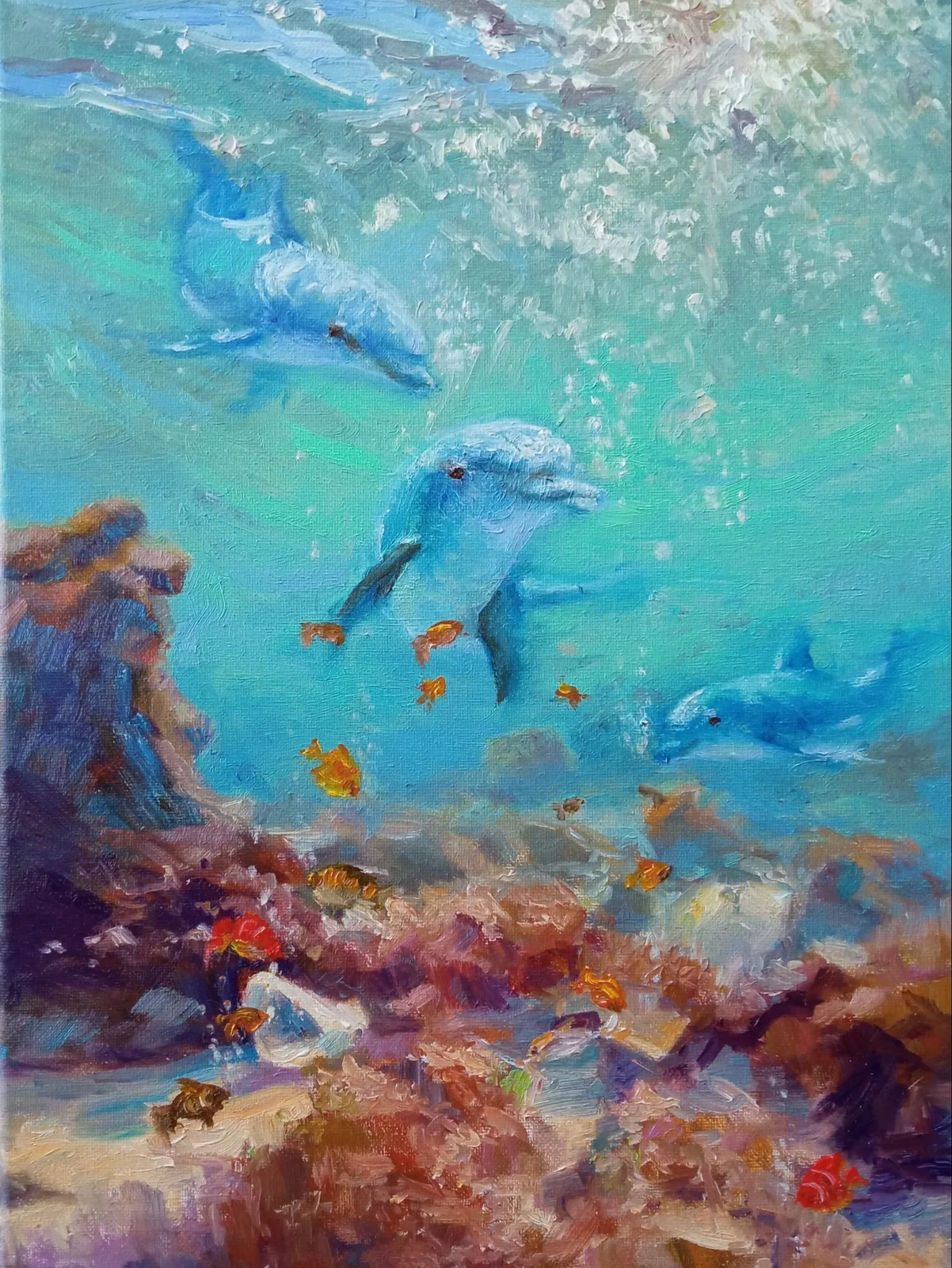 Картина «Дельфины» — Лана Саулина, Анималистика, аукцион Artstore