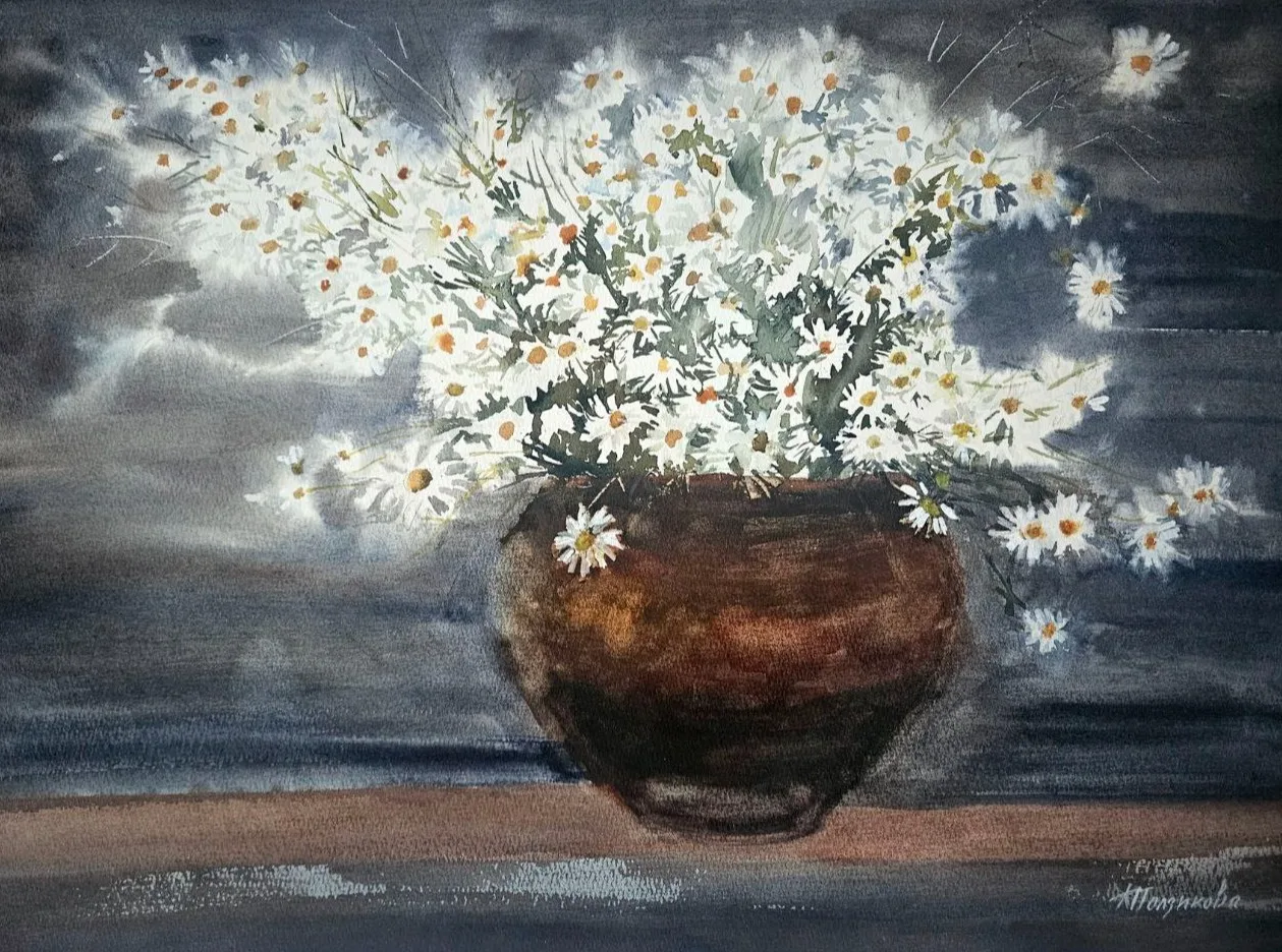 Картина «Ромашковое облако» — Ксения Ползикова, Натюрморт, аукцион Artstore