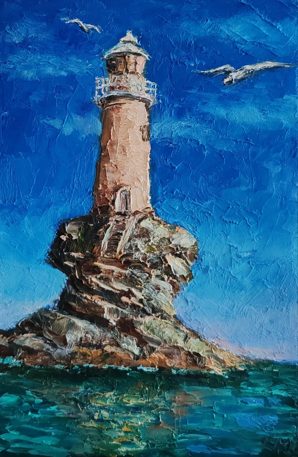 Картина «Маяк и чайки» — Елена Малыхина, Пейзаж, аукцион Artstore
