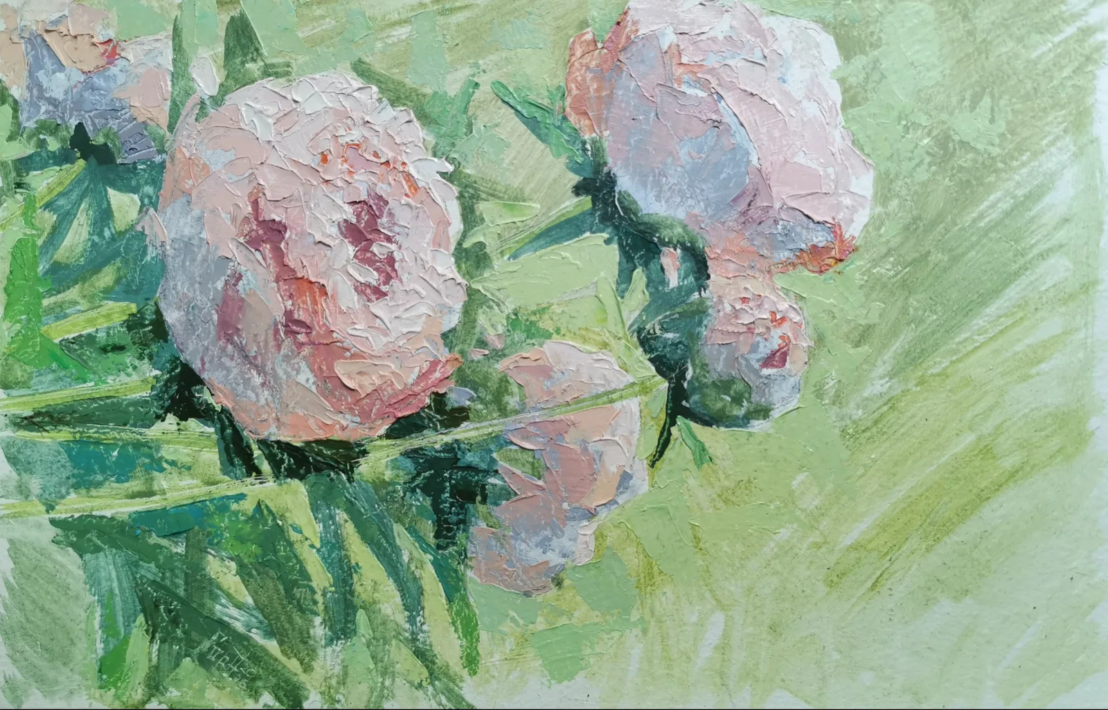 Картина «Розовые пионы.» — Анна Горенкова, Пейзаж, аукцион Artstore