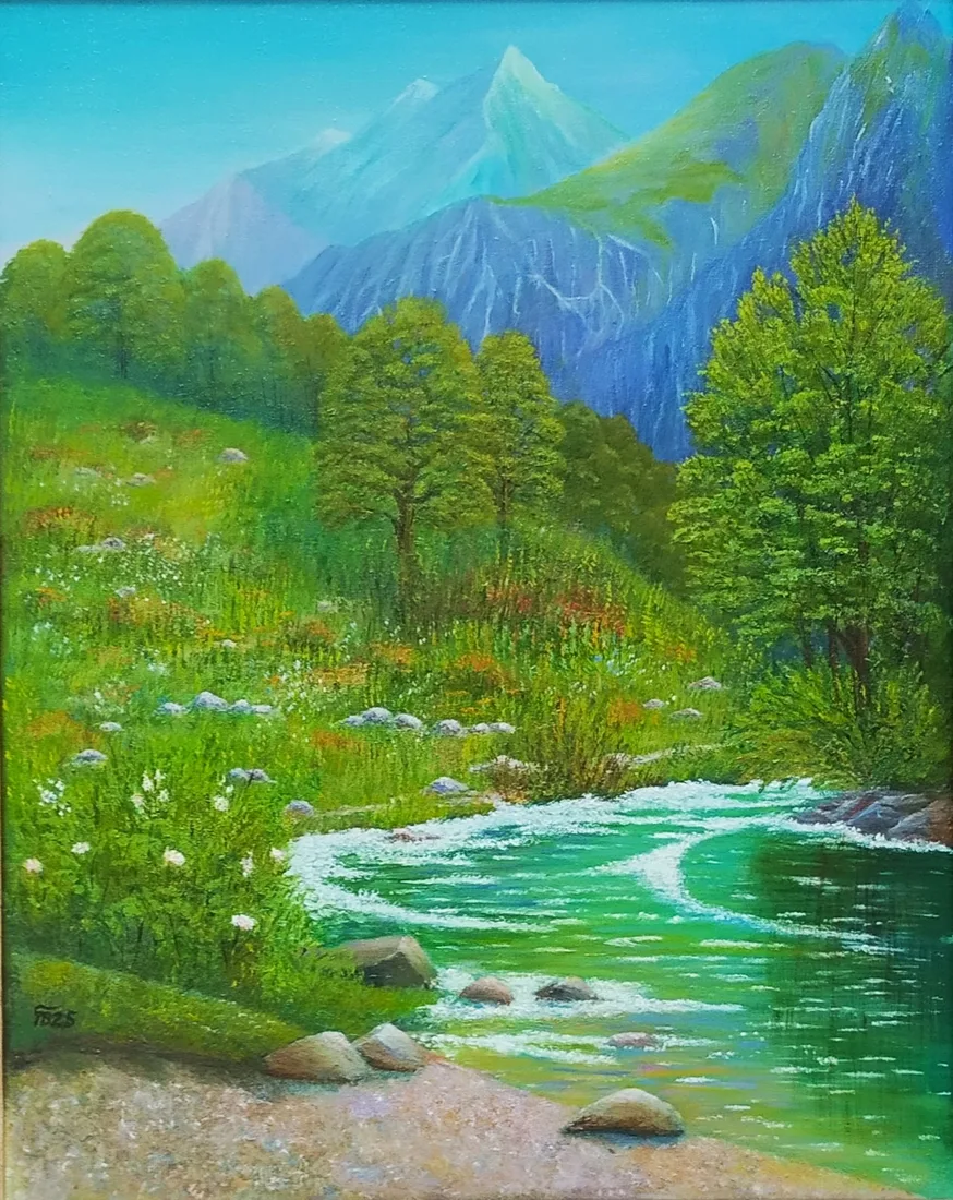 Картина «Горный пейзаж» — Вера Полежаева, Пейзаж, аукцион Artstore