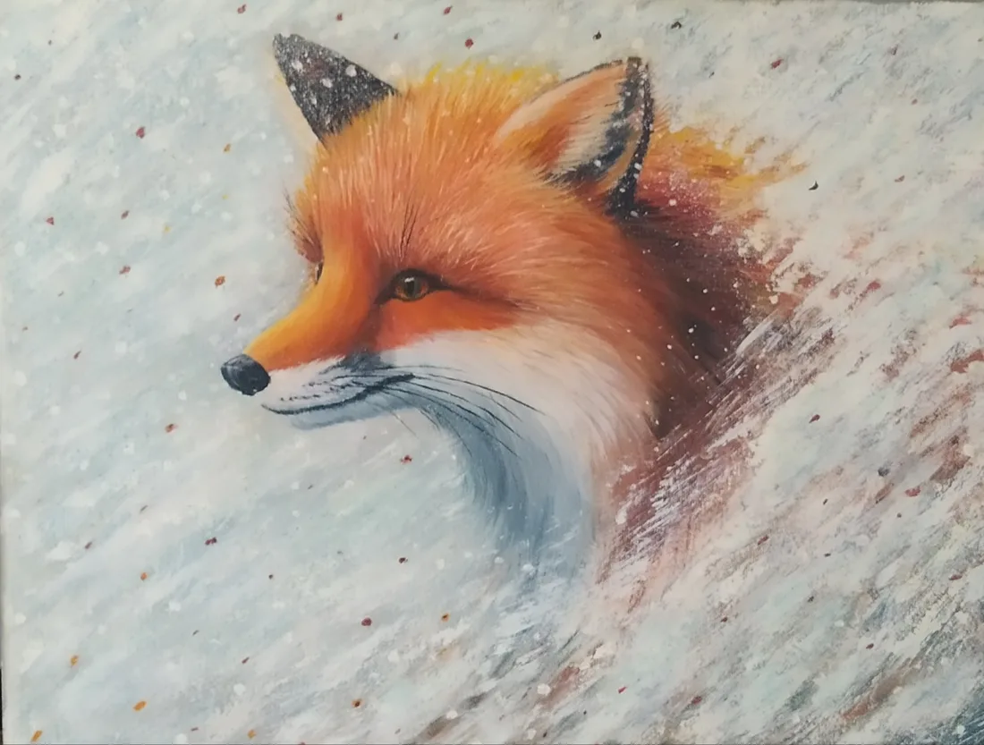 Картина «Лиса в снежной буре.» — Вера Полежаева, Анималистика, аукцион Artstore