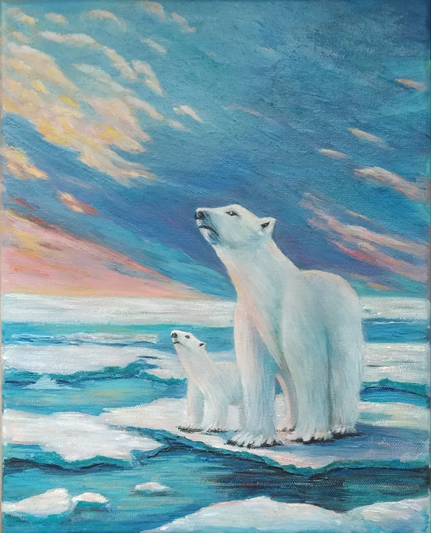 Картина «Белые медведи.» — Вера Полежаева, Анималистика, аукцион Artstore
