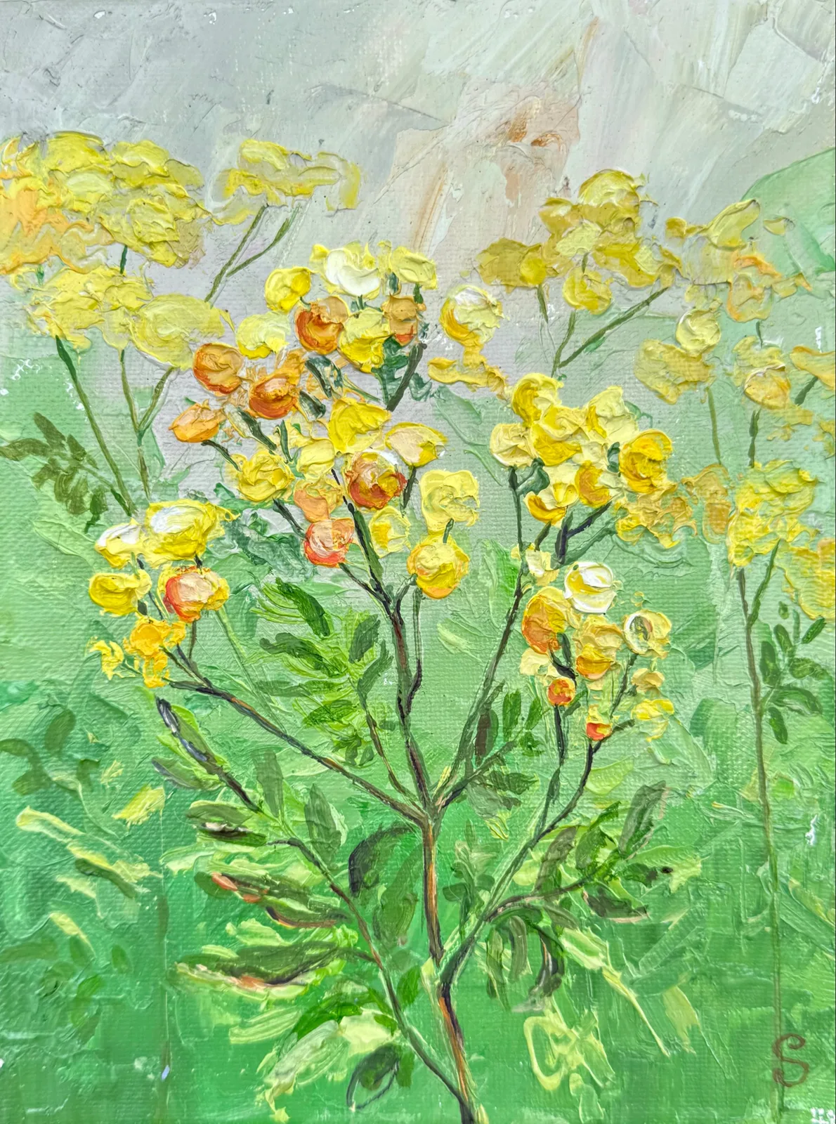 Картина «Золотые кружева пижмы» — Александра Комарницкая, Пейзаж, аукцион Artstore