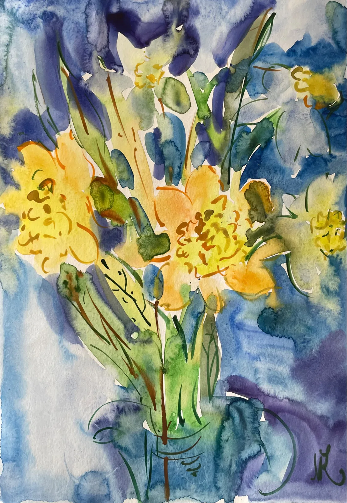 Картина «Нарциссы» — Маша Казак, Натюрморт, аукцион Artstore