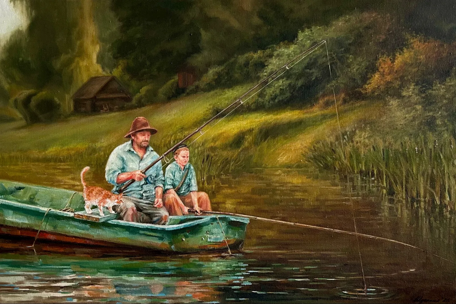 Картина ««Трое в лодке»» — Ольга Шуклина, Пейзаж, аукцион Artstore