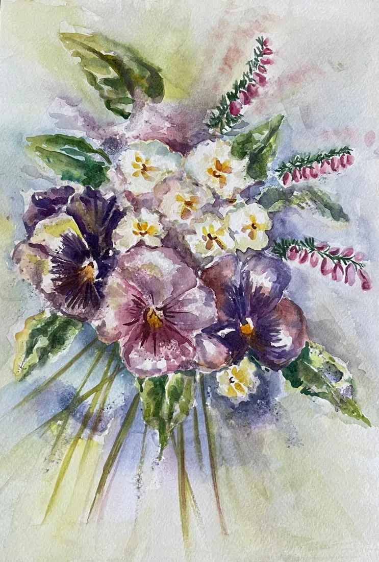 Картина «Анютины глазки» — Елена Жванко( Перелыгина), Другое, аукцион Artstore
