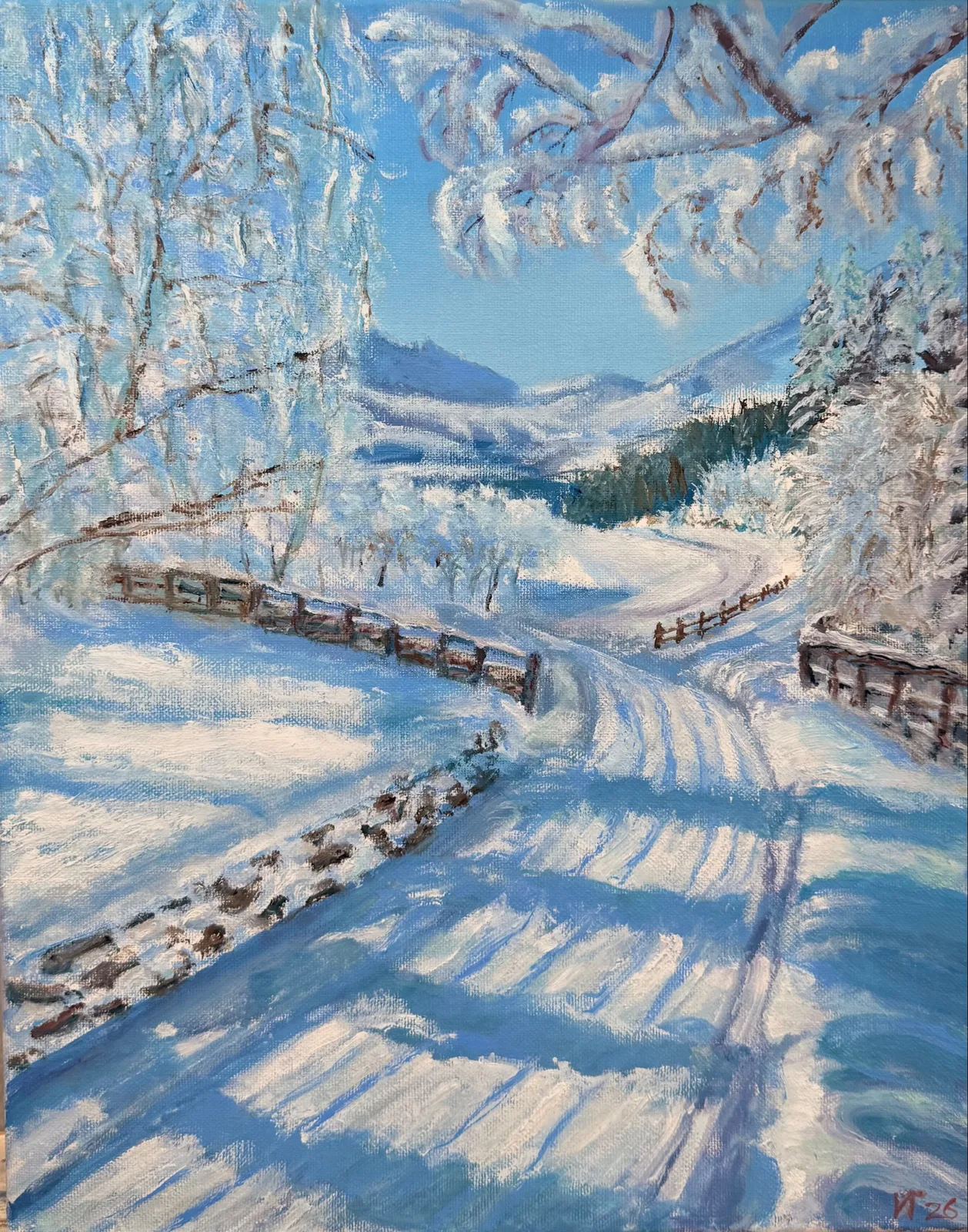 Картина «“Зима в предгорьях»» — Галина Иванова, Пейзаж, аукцион Artstore