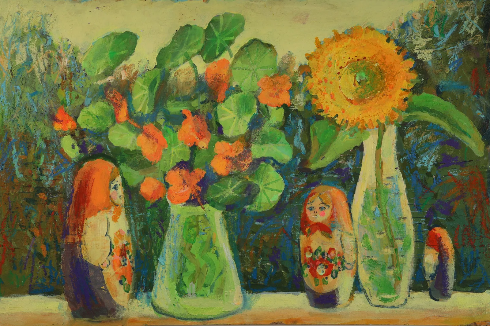 Картина «Серия "Матрешки". Настурция» — Оксана Нагорская, Натюрморт, аукцион Artstore