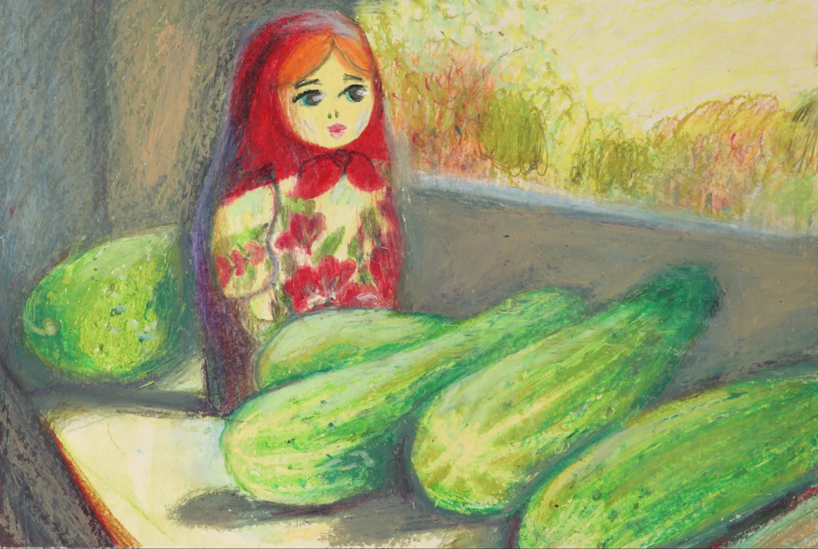 Картина «Серия "Матрешки". Огурцы» — Оксана Нагорская, Натюрморт, аукцион Artstore