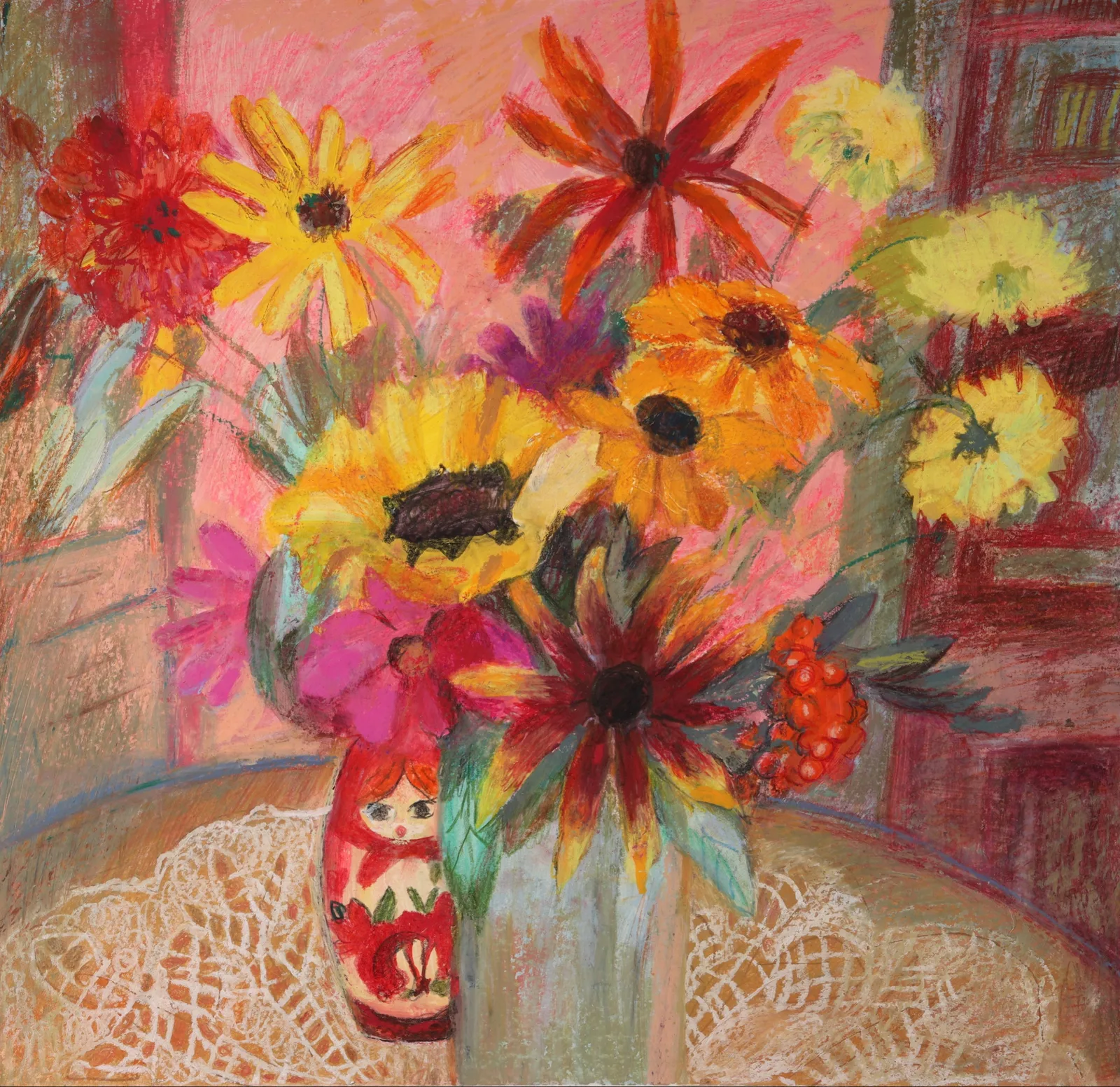 Картина «Серия "Матрешки". Осенний букет» — Оксана Нагорская, Натюрморт, аукцион Artstore