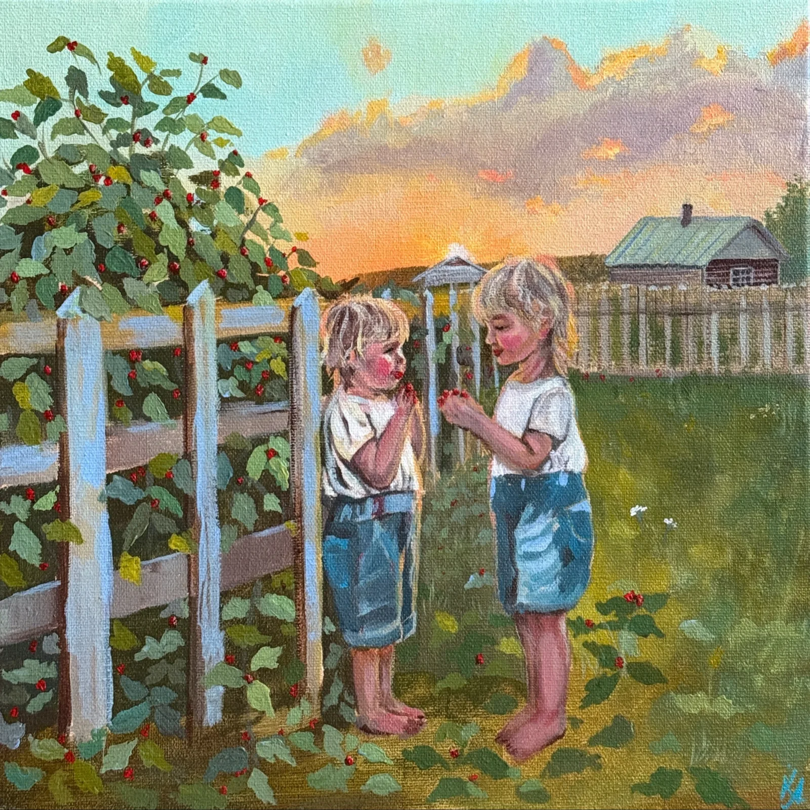 У куста малины