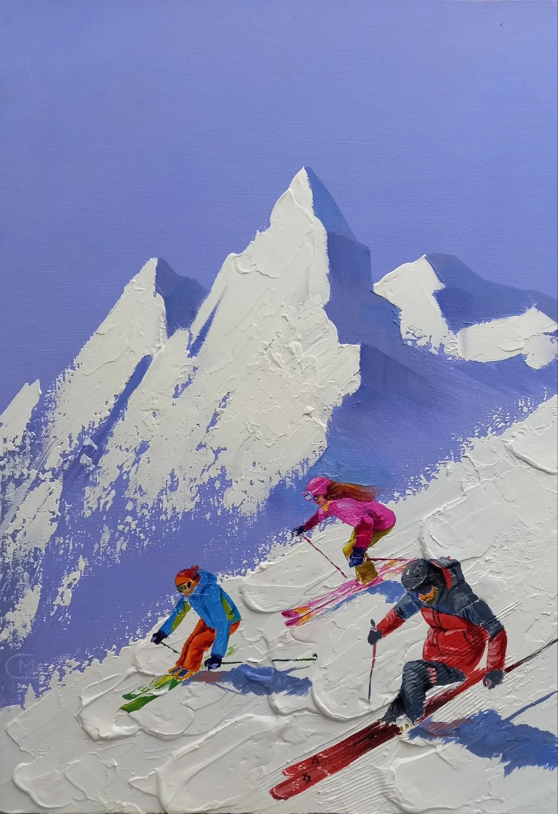 Картина «Горнолыжники» — Сергей Могилевский, Жанровая живопись, аукцион Artstore