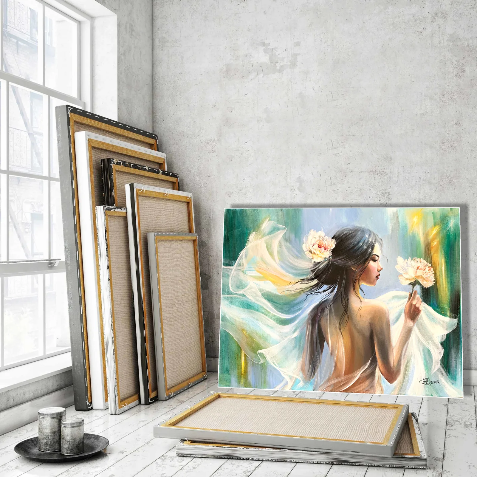 Девушка с пионом