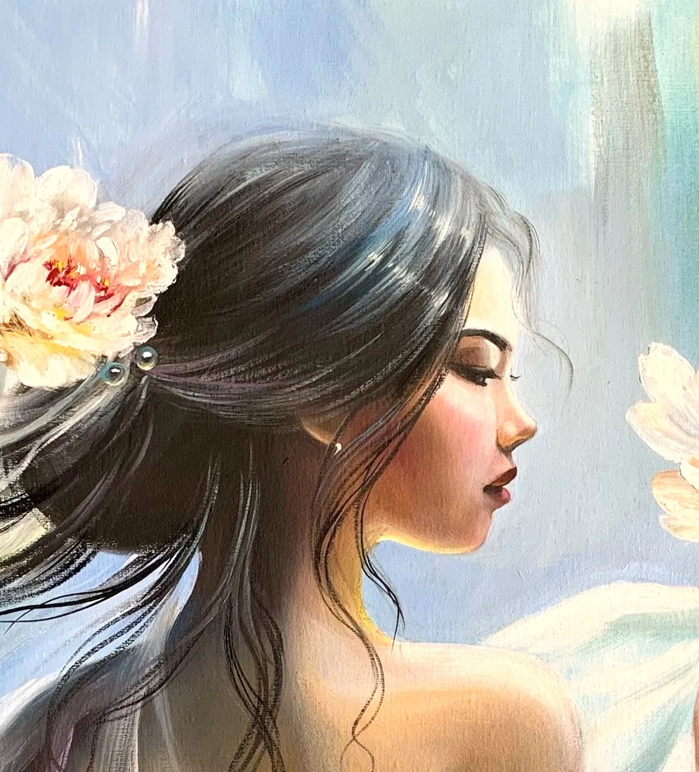 Девушка с пионом