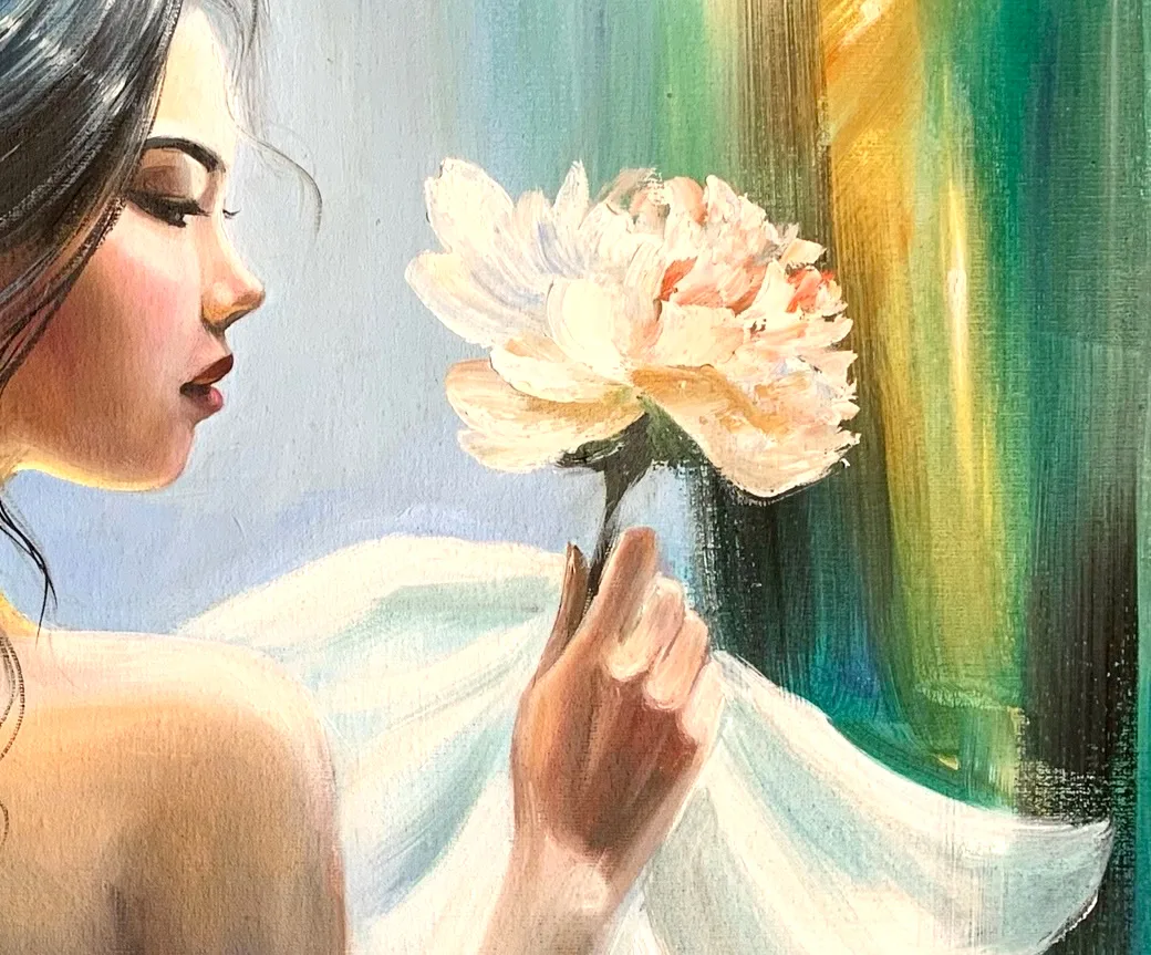 Девушка с пионом