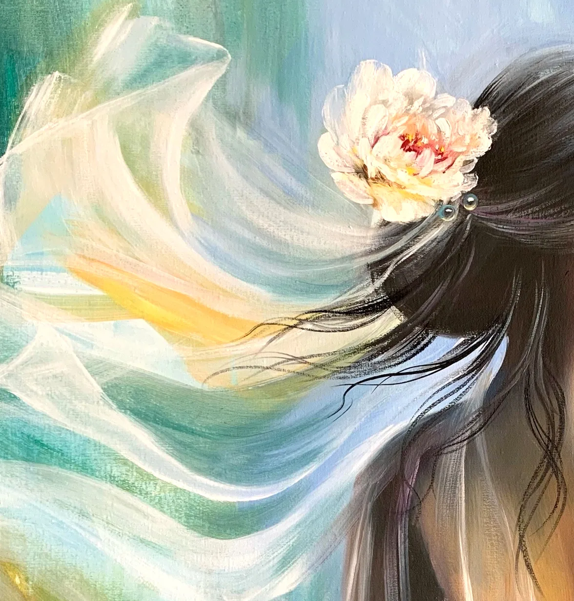 Девушка с пионом