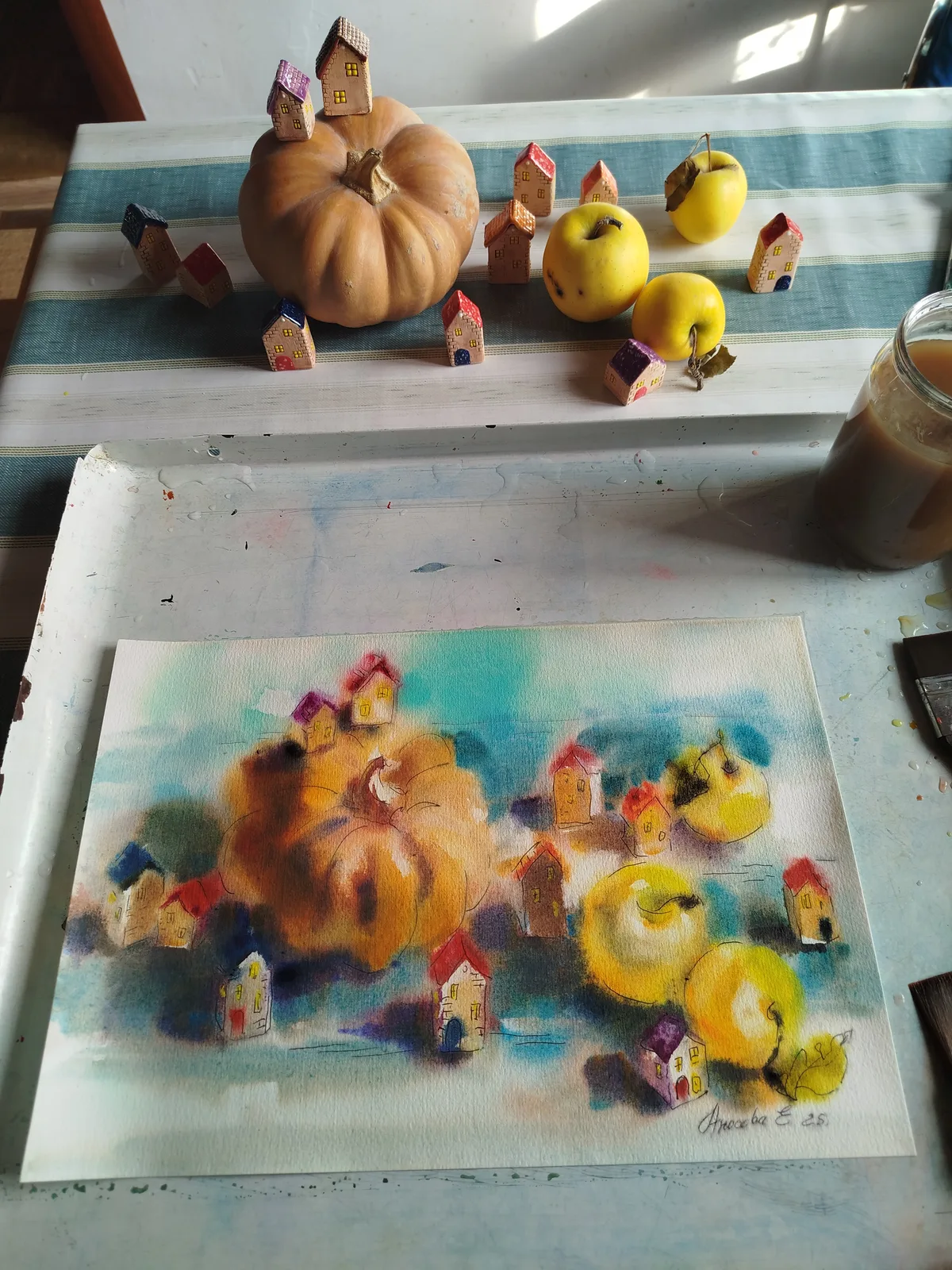 Тыква с домиками