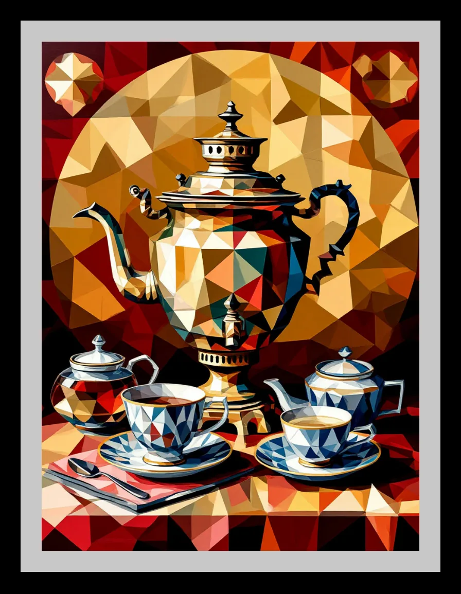 Самовар Бурлюка . Приглашение к чаепитию.