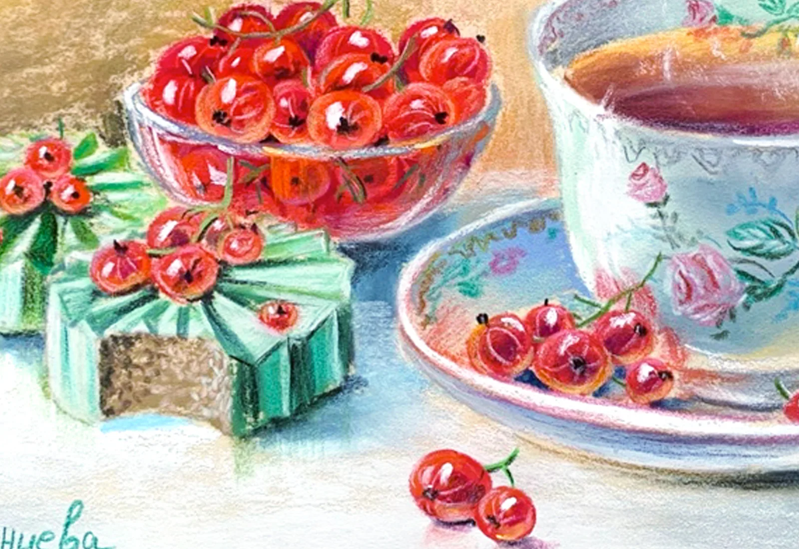 Десерт смородиновый