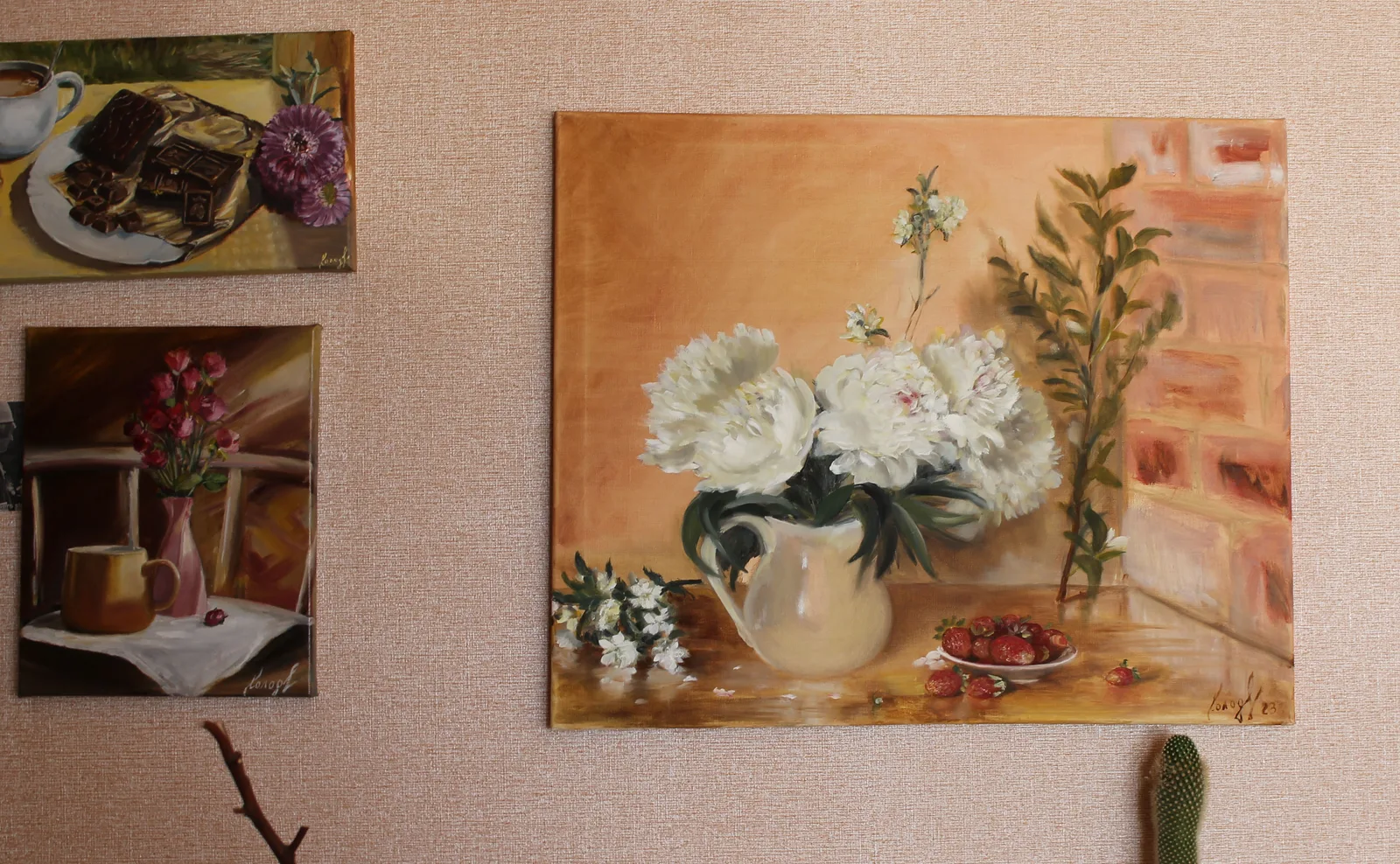 Пионы и клубника