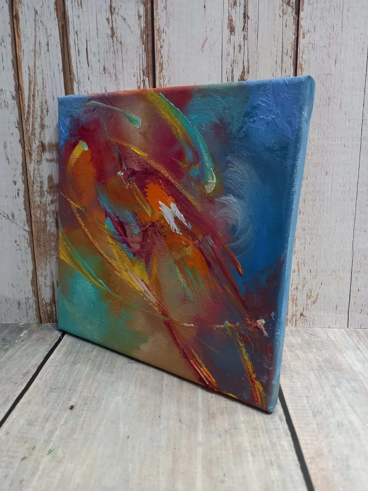 "Небесные вихри" холст на подрамнике /масло, 20х20см, 2024 г.