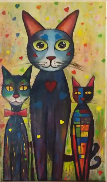 Картина «Арт-коты» — Вера Полежаева, Анималистика, аукцион Artstore