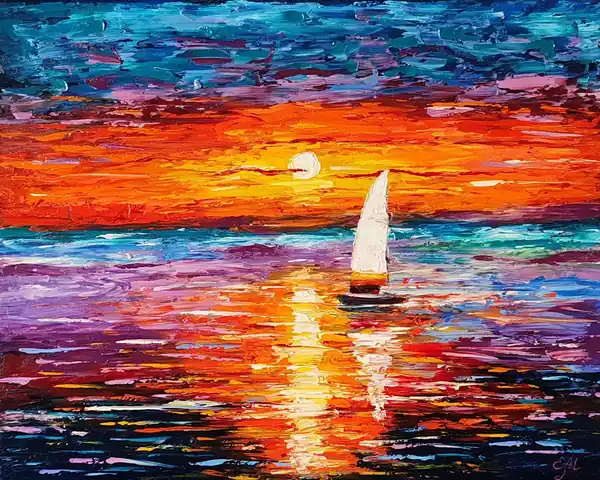 Закат на море (по мотивам)