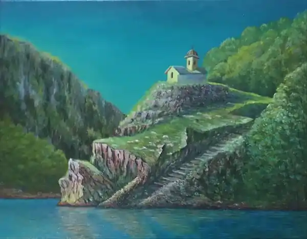 Картина «Часовенка на утесе.» — Вера Полежаева, Пейзаж, аукцион Artstore