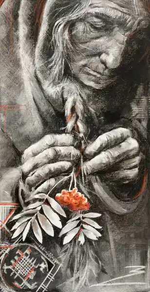 рябина в серебре