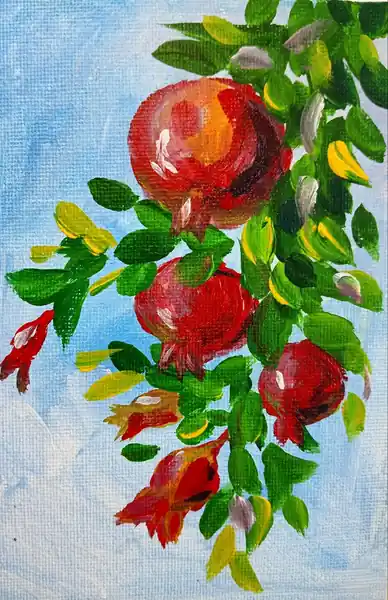 Картина «Спелые гранаты» — Маргарита Соколова, Пейзаж, аукцион Artstore