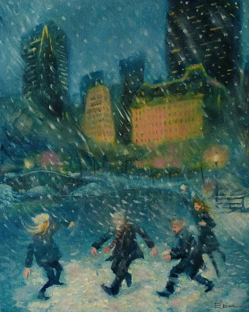 Картина «Снег» — Юлия Елкина, Городской пейзаж, аукцион Artstore