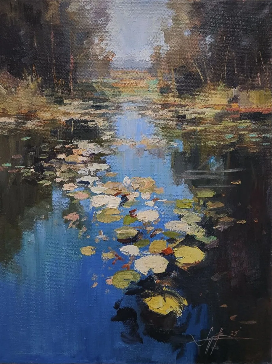 Картина «Кувшинки в тени» — Юрий Худов, Пейзаж, аукцион Artstore