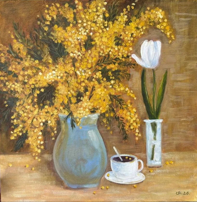 Мимоза и тюльпан