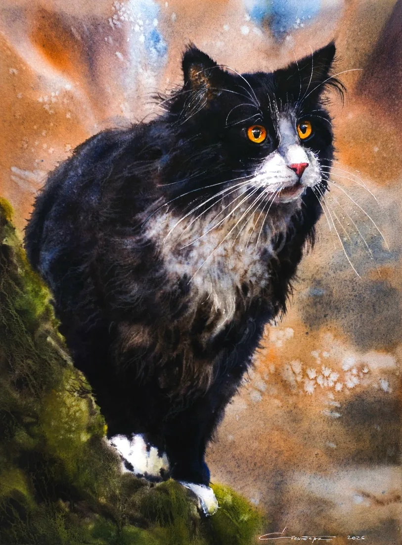 Картина «Лесной кот» — Юлия Стейнберг, Анималистика, аукцион Artstore